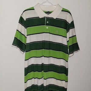 NWT Southpole Premium Short Sleeve Polo Men's Size XL Striped Green White